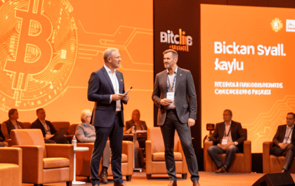 Michael Saylor and Jack Mallers speaking at BTC Prague 2026
