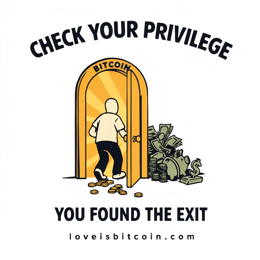 Check Your Privilege Bitcoin t-shirt
