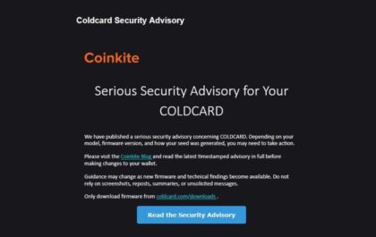 Coinkite Coldcard email retention scandal