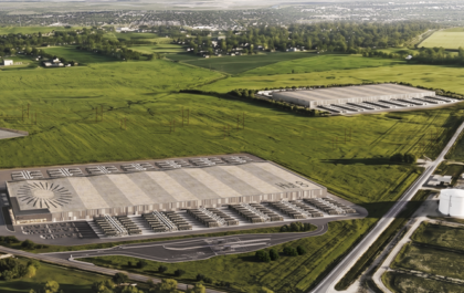 Aerial view of Hut 8 Beacon Point data center campus in Nueces County Texas