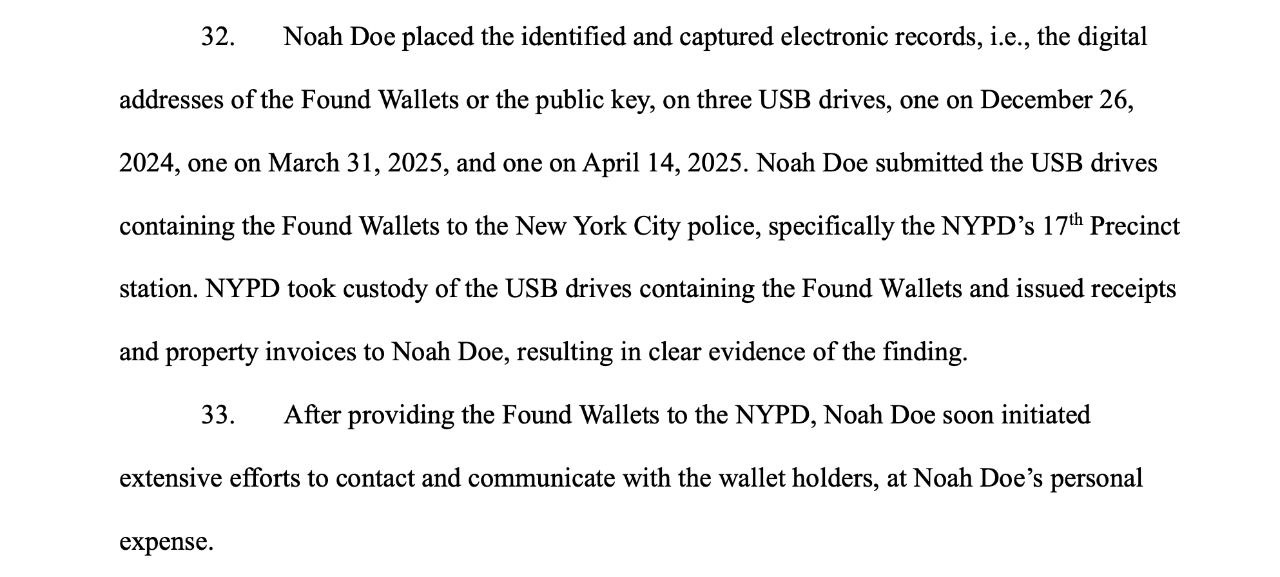 Legal document screenshot of Noah Doe lawsuit