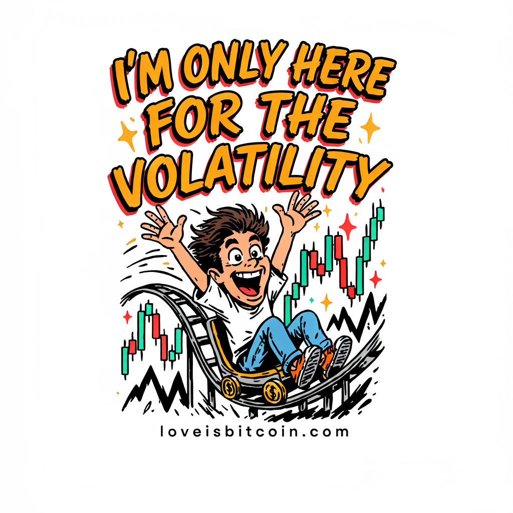 Only Here for the Volatility Bitcoin t-shirt