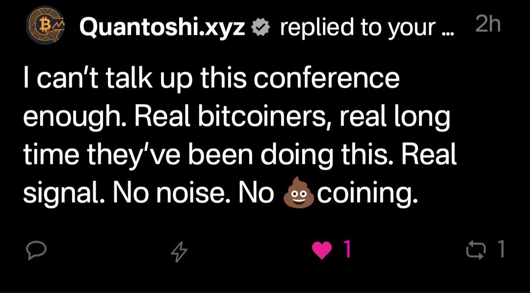 BTC Prague testimonial from Quantoshi on Nostr