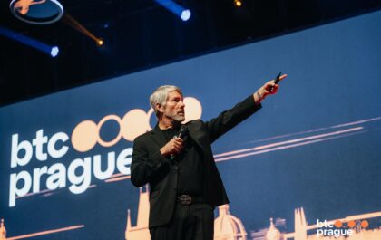 Michael Saylor speaking at BTC Prague