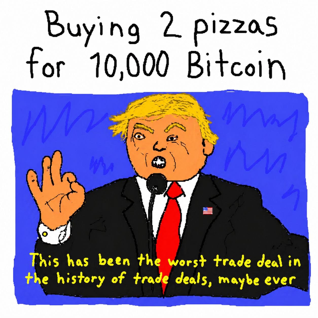 Trump Pizza 10000 BTC meme